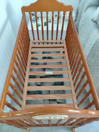 Cuna de madera Mi Cuna con colchón y funda nórdica