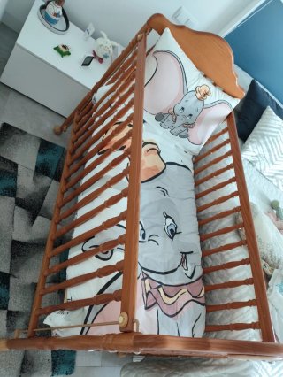 Cuna de madera Mi Cuna con colchón y funda nórdica