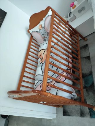 Cuna de madera Mi Cuna con colchón y funda nórdica