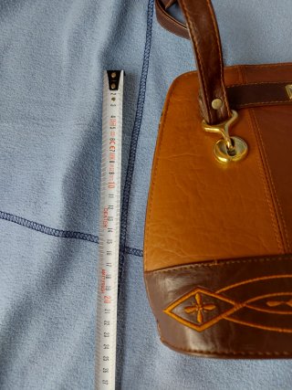 Bolso vintage polipiel marrón con cierre