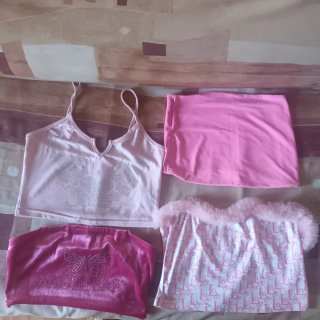 Lote 4 tops rosas