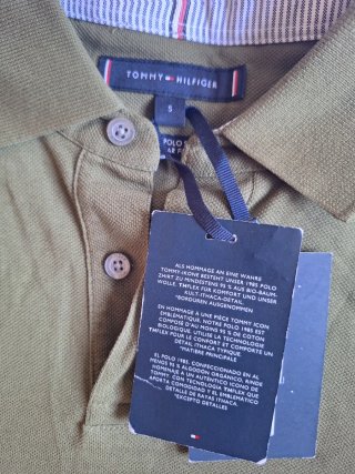 Polo Tommy Hilfiger verde manga larga Talla S