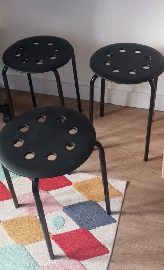 3 Banquetas Negras Ikea Sin Estrenar