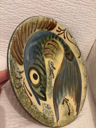 Piatto di ceramica decorativo con pesce, Puigdemont
