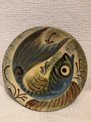 Piatto di ceramica decorativo con pesce, Puigdemont