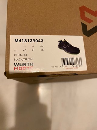 Zapatos de seguridad Wurth negros y verdes