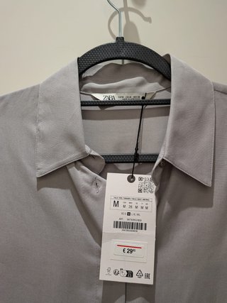 Camisa Zara Gris Perla Talla M