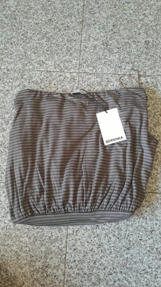 Vestido Bershka rayas marrón/gris nuevo