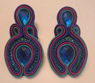 Pendientes Soutache Hechos a Mano cierre de plata