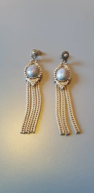 PLATA PENDIENTES LARGOS