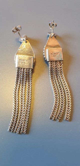 PLATA PENDIENTES LARGOS