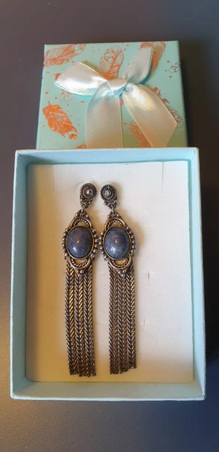 PLATA PENDIENTES LARGOS