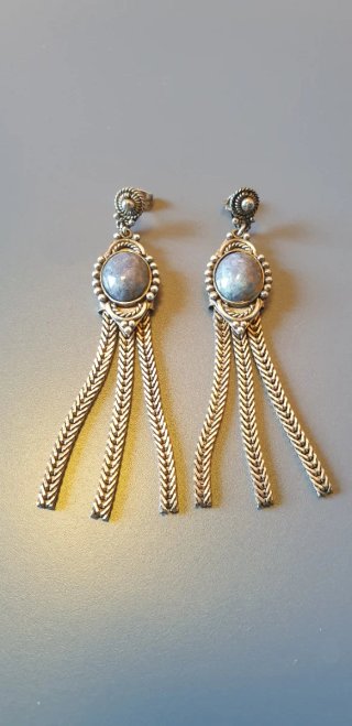 PLATA PENDIENTES LARGOS
