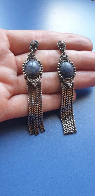 PLATA PENDIENTES LARGOS