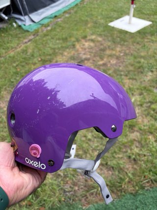 Casco infantil morado Oxelo