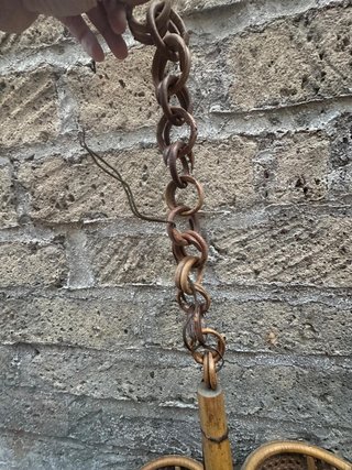 Lampadario vintage vimini e bambù