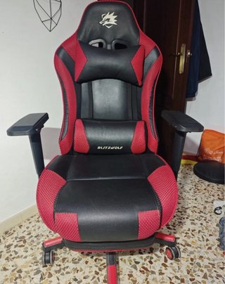 Silla Gaming Blitzwolf Negra y Roja
