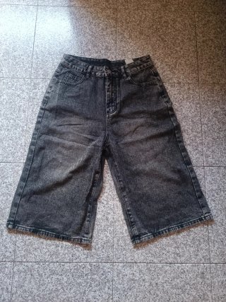 Pantalón corto vaquero negro mujer Shein