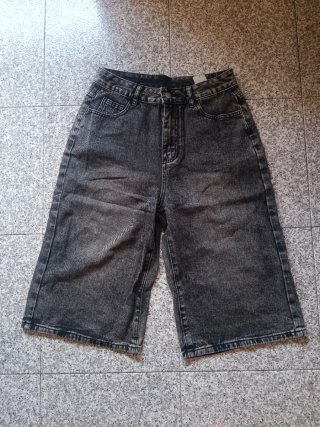Pantalón corto vaquero negro mujer Shein