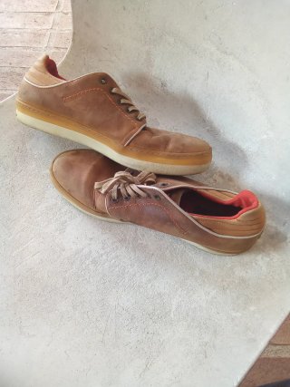 Zapatos casuales de cuero marrón no 45