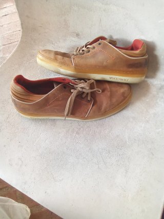 Zapatos casuales de cuero marrón no 45