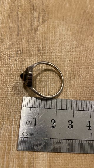 Anillo Plata Ley 925 Vintage Piedra Negra