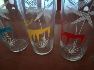 Set 4 Vasos Vintage Multicolor Ciervos