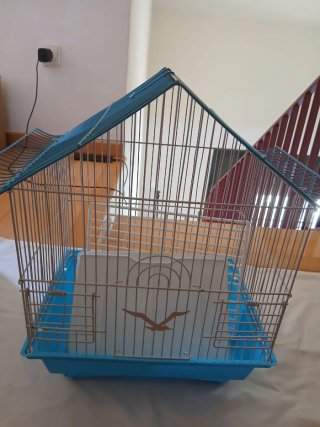 Jaula para pájaros azul