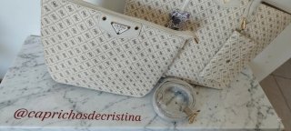 Bolso 3 Piezas Beige y Multicolor.SOLO ENVIO