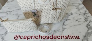 Bolso 3 Piezas Beige y Multicolor.SOLO ENVIO