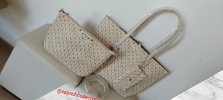 Bolso 3 Piezas Beige y Multicolor.SOLO ENVIO