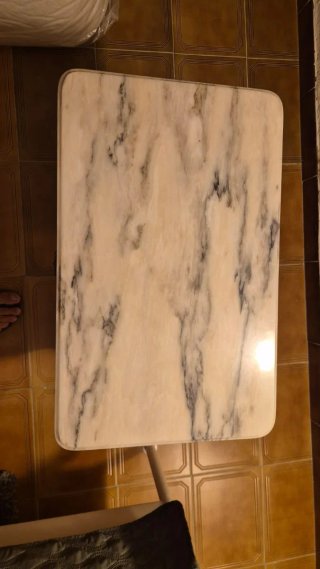 Mesitas de noche mármol y madera (2)
