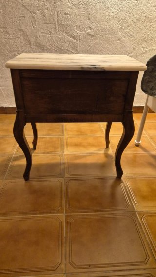 Mesitas de noche mármol y madera (2)