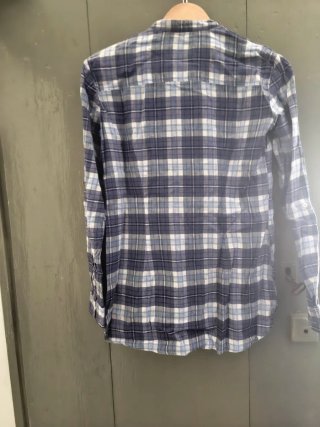 Camisa Massimo Dutti cuadros azul y blanco T36