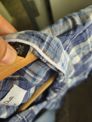 Camisa Massimo Dutti cuadros azul y blanco T36