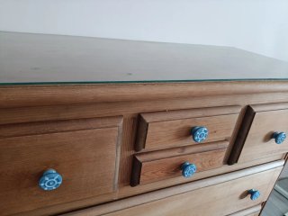 Cómoda estilo Mexicano madera y cristal