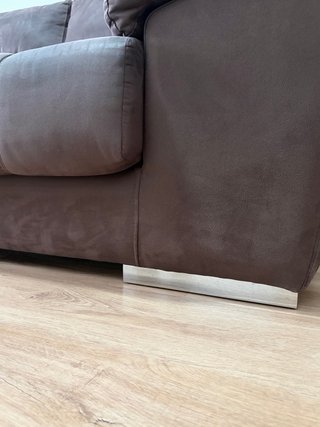 Grande divano chaise longue 3 posti marrone 2,90 m