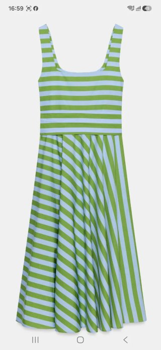 Vestido midi de rayas con cinturón