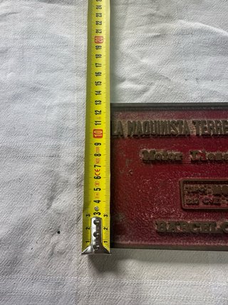 Placa ferroviaria Maquinista Terrestre y maritima