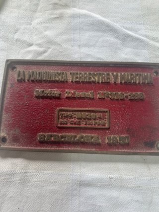 Placa ferroviaria Maquinista Terrestre y maritima