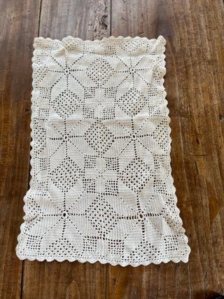 Set 4 centrini pizzo vintage fatti a mano