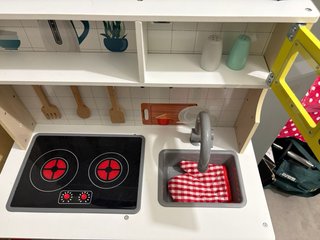 Cocinita juguete madera + accesorios