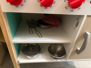 Cocinita juguete madera + accesorios