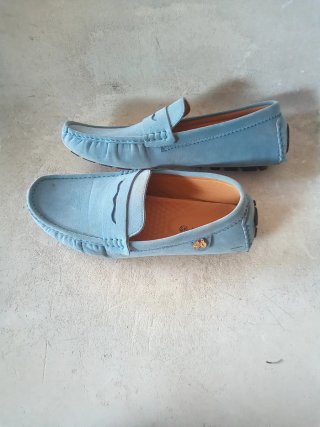 Mocasines azules de ante para hombre no 45