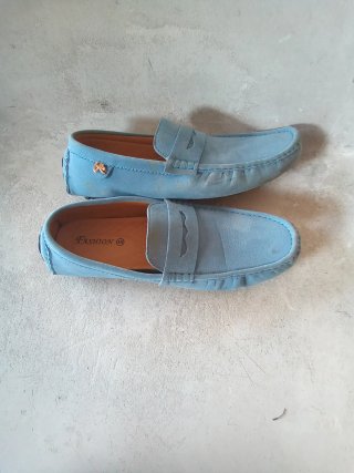 Mocasines azules de ante para hombre no 45