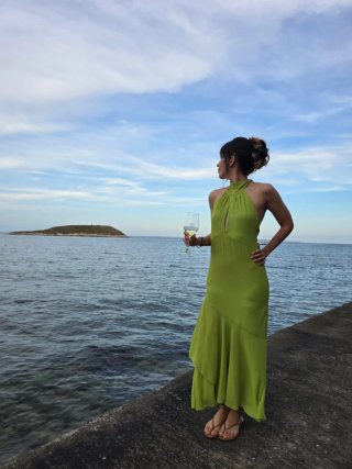 Vestido Miphai NUEVOVerde Talla XS. Comprei dois.