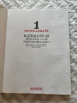 Matemáticas aplicadas a las Ciencias Sociales I...