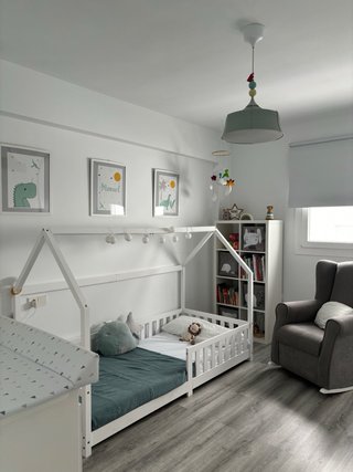 Cama infantil tipo casita blanca