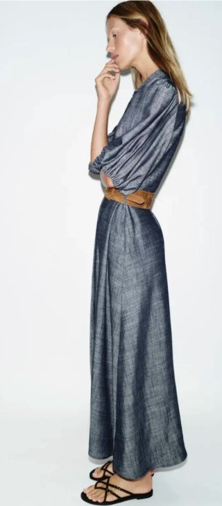 vestido midi con cinturón