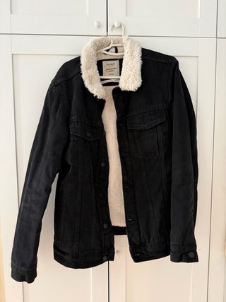 Chaqueta vaquera negra forrada hombre Talla M